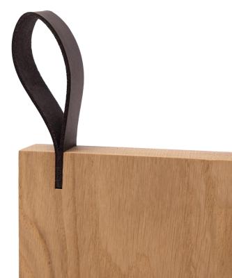 Woodsea Chop-Chop Oak S - Deska do krojenia z dębu 25x24cm z uchwytem ze skóry 1208971539