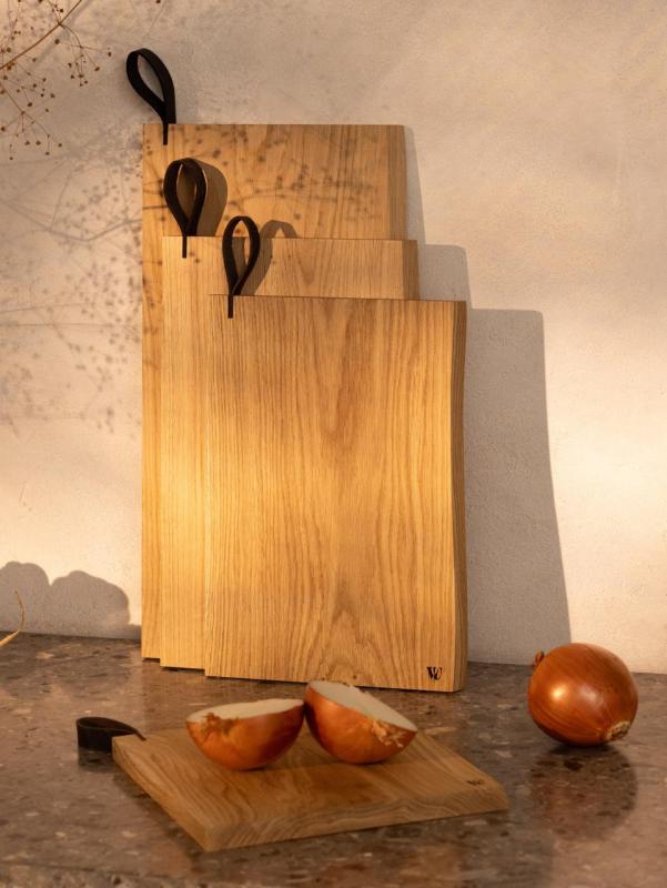Woodsea Chop-Chop Oak M - Deska do krojenia z dębowego drewna 35x24cm z uchwytem skórzanym 1208971540