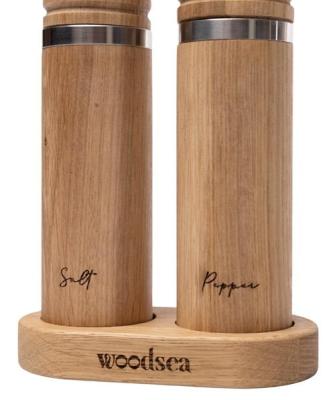 Woodsea Spice - Zestaw młynków do pieprzu i soli z dębowego drewna Ø5x28 cm 1208971597