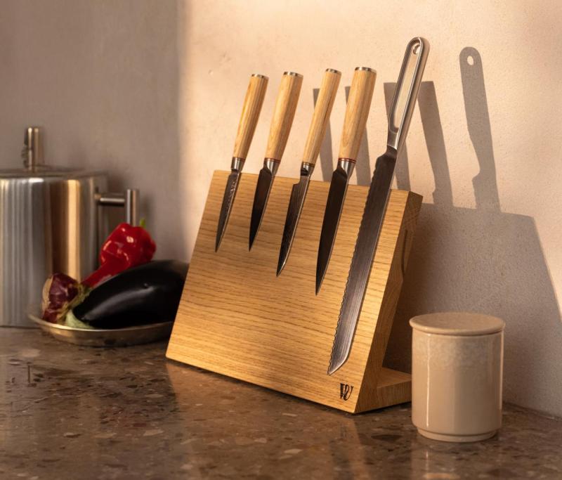 Woodsea Trzymaj Mój Nóż - Dębowy Uchwyt na Nóż Stół 32x22 cm 1208971599