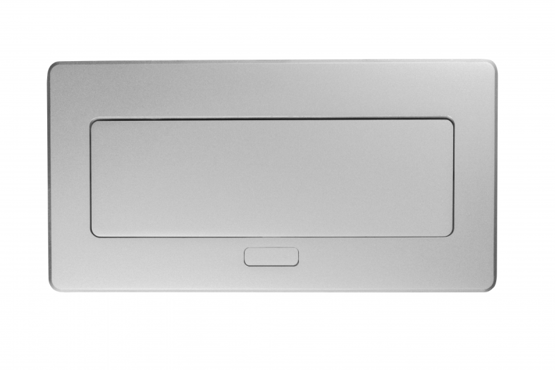 Gniazdo meblowe MULTISOFT, 2xSCHUKO, USB A+C, RJ45, kabel HDMI 1,5 m, aluminium