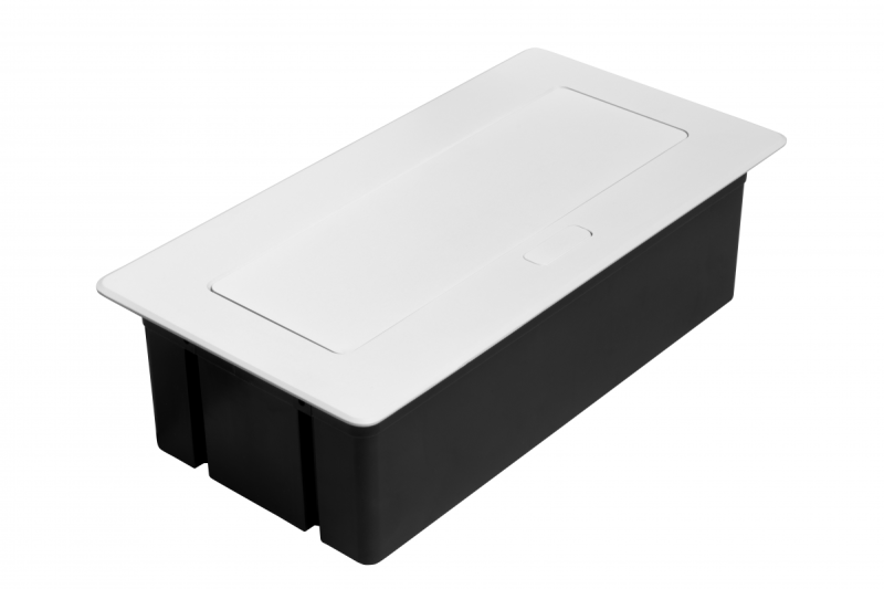 Gniazdo meblowe MULTISOFT 2x gniazdo z uziemieniem, USB A+C, RJ45, HDMI, kabel zasilający z wtyczką, białe