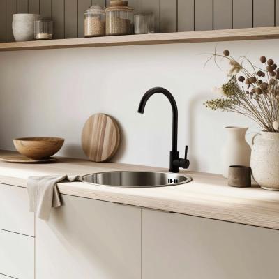 Pure.Sink Rondo RVS Okrągły Zlew montaż płaski, podtynkowy i nakładany 38 cm PRN38-02