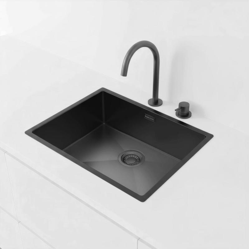 Pure.Sink Luxion PVD Czarna umywalka 50x40 cm podblatowa, wpuszczana i natynkowa PLX5040-63