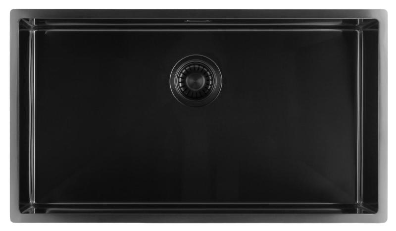Pure.Sink Luxion Duża czarna umywalka PVD 74 x 40 cm do montażu podblatowego, wpuszczanego i natynkowego PLX7440-63