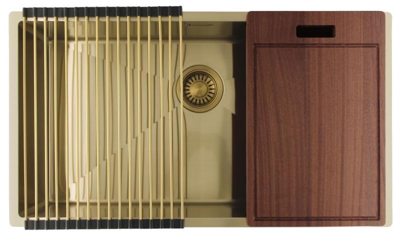 Pure.Sink Luxion Duża złota umywalka 74x40 cm podblatowa, wpuszczana i nablatowa PLX7440-60