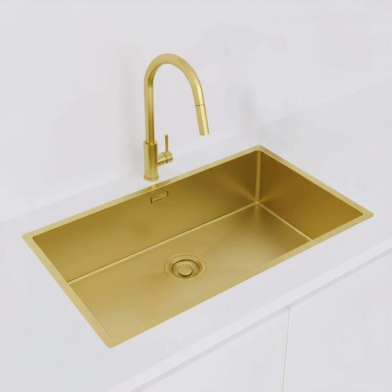 Pure.Sink Luxion Duża złota umywalka 74x40 cm podblatowa, wpuszczana i nablatowa PLX7440-60
