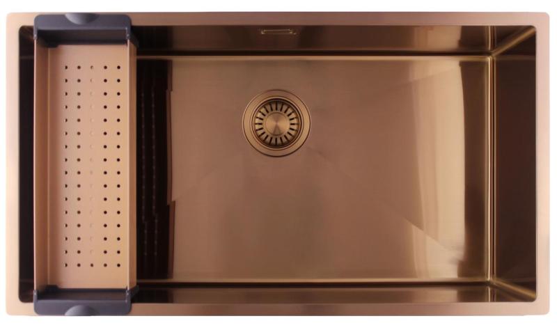 Pure.Sink Luxion Duży miedziany zlew 74x40 cm podblatowy, wpuszczany i natynkowy PLX7440-62