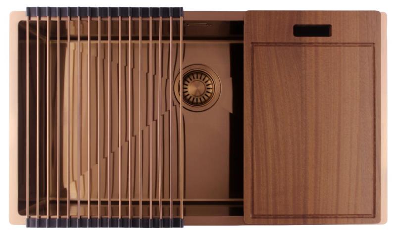 Pure.Sink Luxion Duży miedziany zlew 74x40 cm podblatowy, wpuszczany i natynkowy PLX7440-62