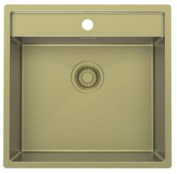Pure.Sink Luxion Złoty zlew 51x50 cm Tapwing z otworem na baterię PLX5150T-60