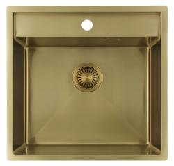 Pure.Sink Luxion Złota umywalka 51x50 cm Tapwing z otworem na baterię PLX5150T-60