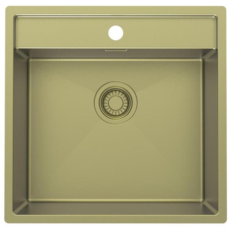 Pure.Sink Luxion Złoty zlew 51x50 cm Tapwing z otworem na baterię PLX5150T-60