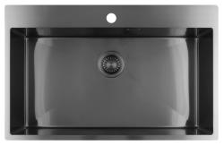 Pure.Sink Luxion Duża umywalka z metalu Gun 78x50 cm Tapwing z otworem na baterię PLX7850T-61