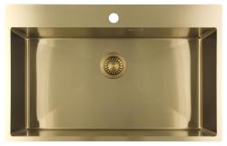 Pure.Sink Luxion Duża złota umywalka 78x50 cm Tapwing z otworem na baterię PLX7850T-60