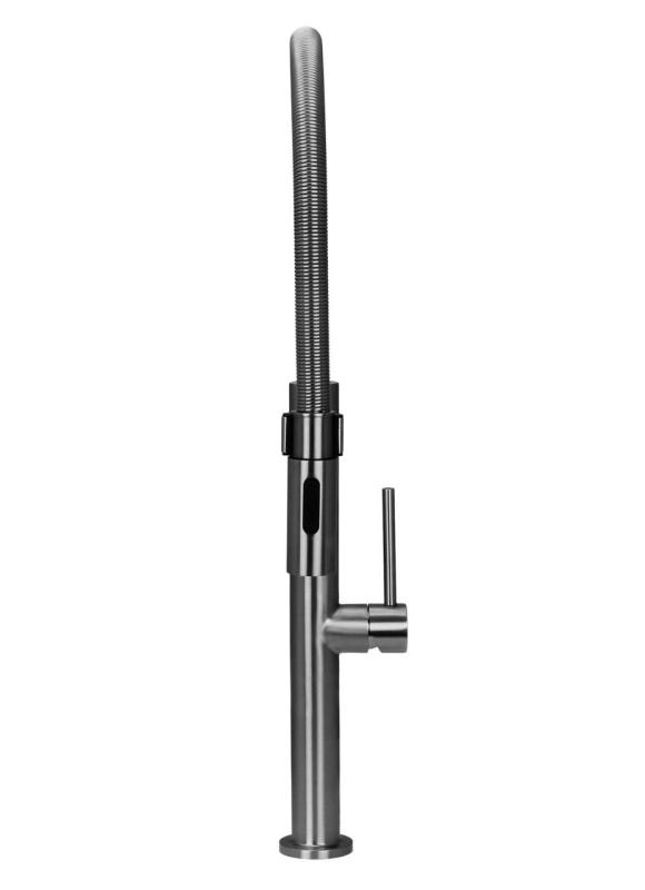 Pure.Sink Luxion bateria kuchenna z litego stali nierdzewnej profi z elastyczną wylewką i 2 rodzajami strumienia PLXFLEX-02