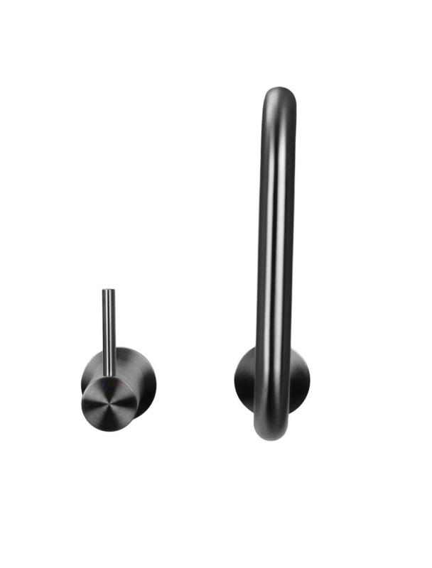 Pure.Sink Luxion 2-otworowa bateria kuchenna z litego stali nierdzewnej z wygiętą wylewką PLX2HU-02