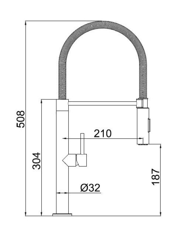 Pure.Sink Luxion Mat Czarna bateria kuchenna profi z elastyczną wylewką i 2 rodzajami strumienia PLXFLEX-10