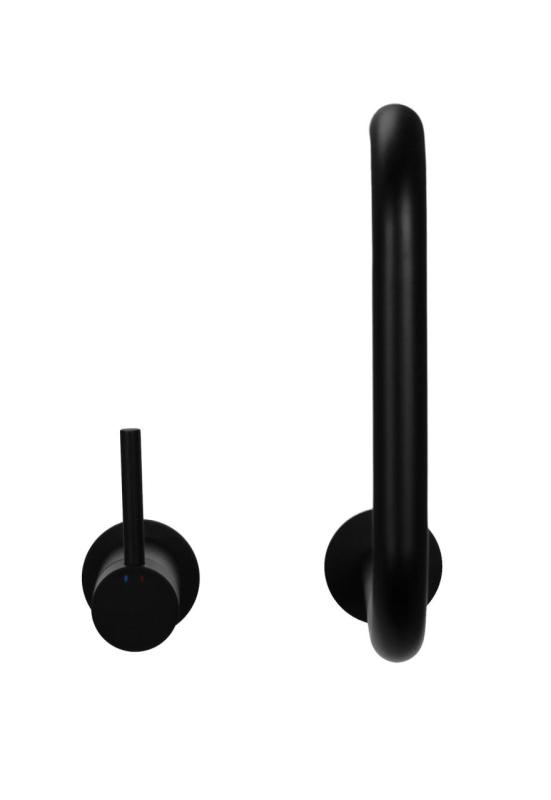 Pure.Sink Luxion 2-otworowa matowa czarna bateria kuchenna z okrągłą wylewką PLX2HR-10