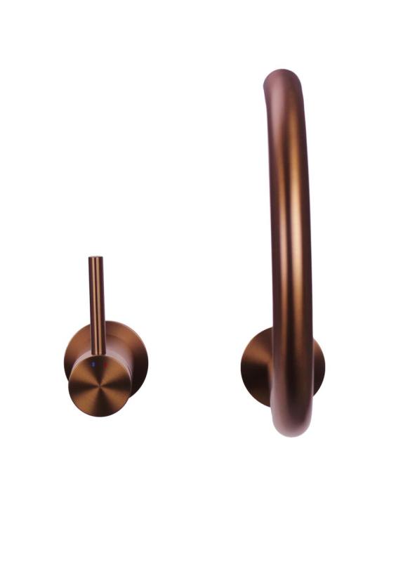 Pure.Sink Luxion 2-otworowa miedziana bateria kuchenna z okrągłą wylewką PLX2HR-62