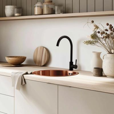 Pure.Sink Rondo Miedziany Okrągły Zlew do montażu równego, podtynkowego i nadblatowego 38 cm PRN38-62