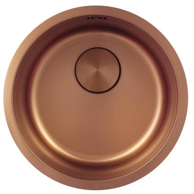 Pure.Sink Rondo Miedziany Okrągły Zlew do montażu równego, podtynkowego i nadblatowego 38 cm PRN38-62