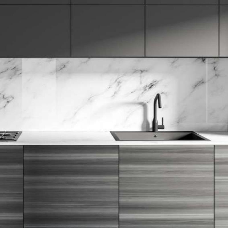 Ausmann Fibre biały zlewozmywak 40x40cm do montażu podblatowego, nadblatowego i równego z automatyczną stalową korkiem 1208971891