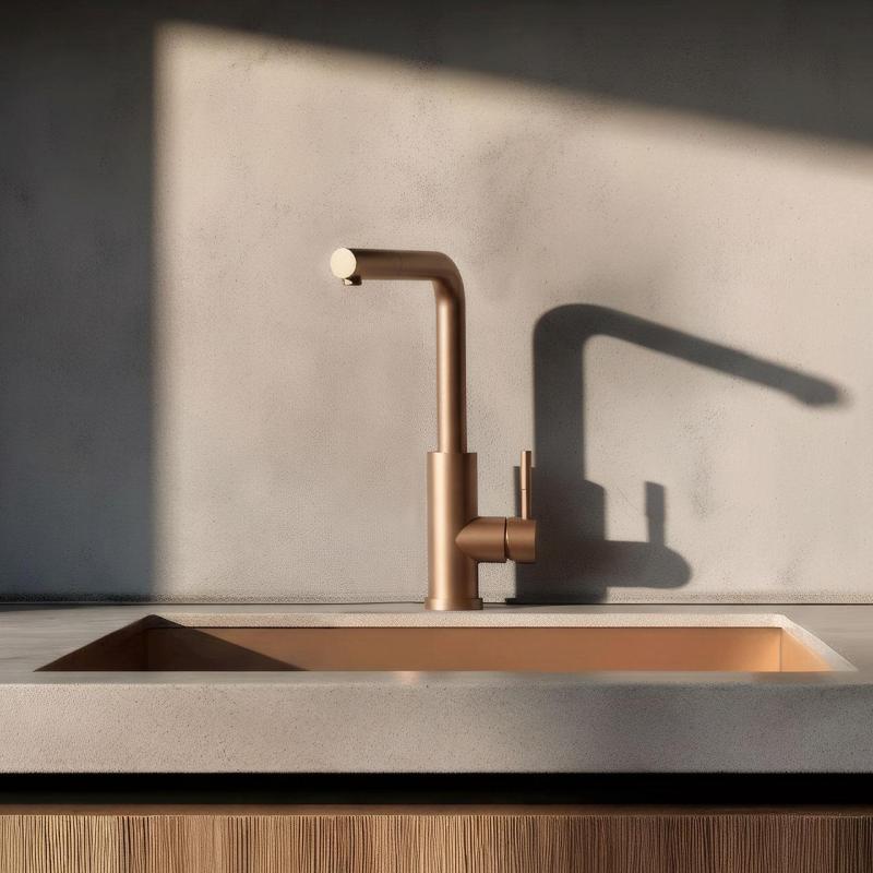 Pure.Sink Elite Steel Spark-S kran kuchenny PVD miedź z wysuwaną wylewką PS8041-62