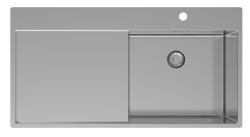 Pure.Sink Exclusivo Zlew ze stali nierdzewnej z ociekaczem 100 x 52 cm Kran prawostronny PEX47100RT-02