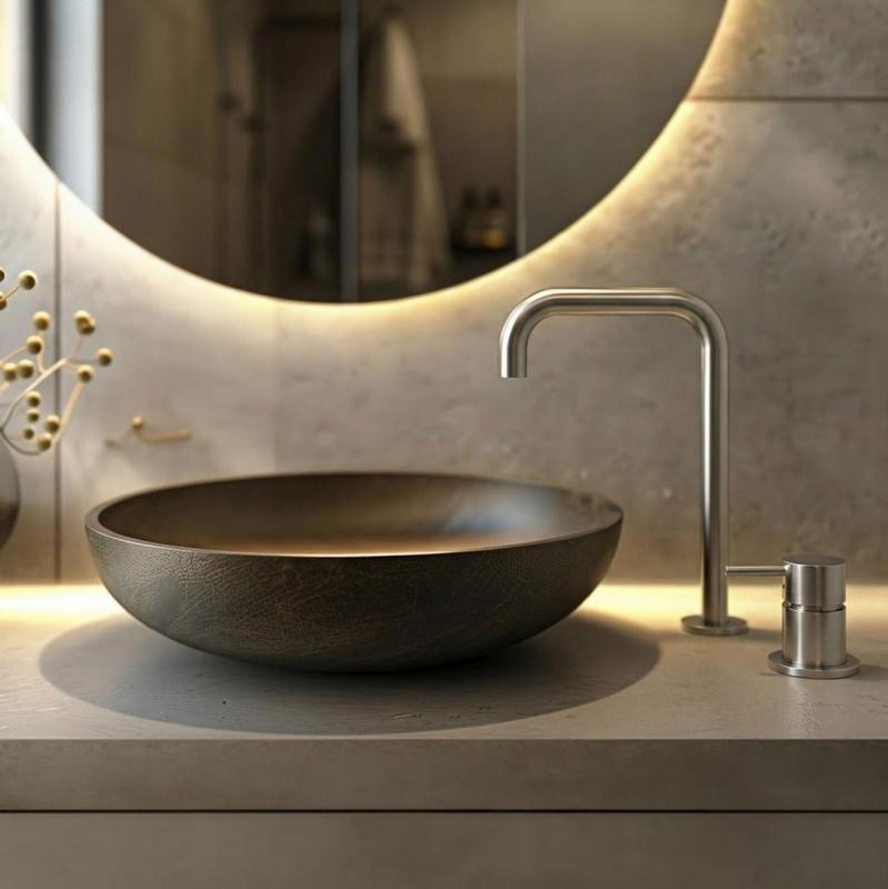 MURO TUA 2-otworowa bateria umywalkowa chromowana z wygiętą wylewką 1208972108