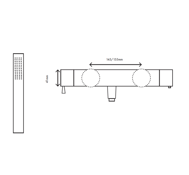 MURO TUA Termostatyczny bateria prysznicowa z zestawem prysznicowym chrom M1.B1TH.CR