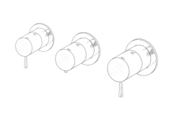 MURO TUA Wbudowany termostat prysznicowy z 2 zaworami odcinającymi, chrom M1.B34T.R.CR