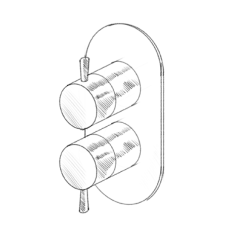 MURO TUA Bateria ścienna z 3-drożnym przełącznikiem, chrom M1.B33.S.CR