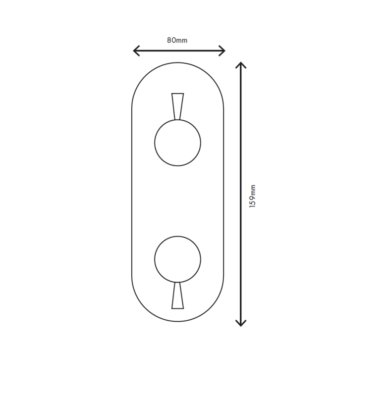 MURO TUA Bateria ścienna z 3-drożnym przełącznikiem, chrom M1.B33.S.CR