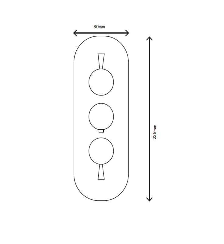 MURO TUA ścienna bateria mieszająca z 2 zaworami odcinającymi chrom M1.B34.S.CR
