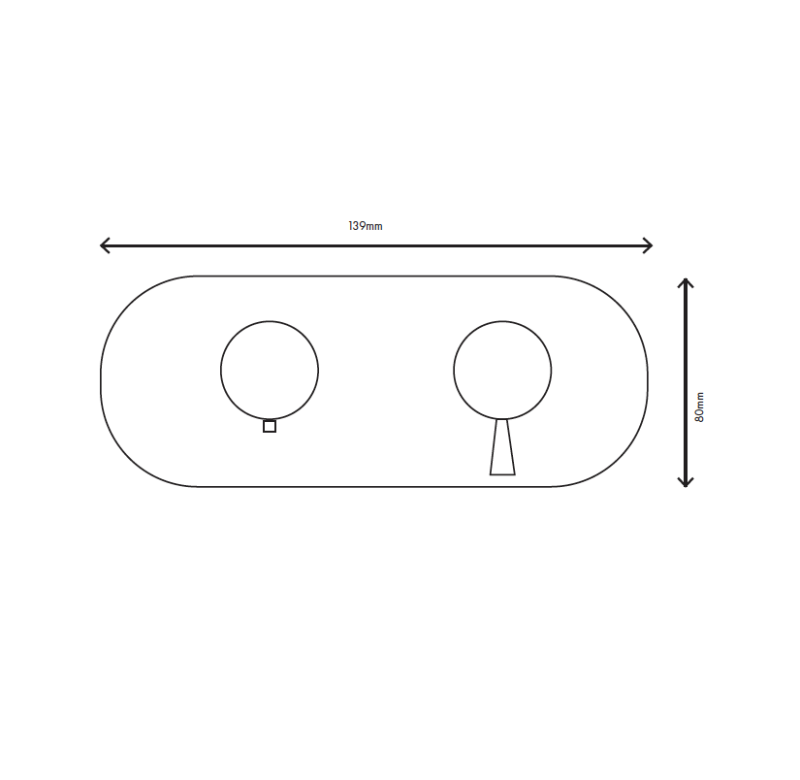 MURO TUA Wbudowany termostat prysznicowy z 2 wyjściami, chrom M1.B32T.S.CR
