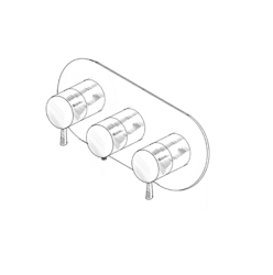MURO TUA Wbudowany termostat prysznicowy z 2 zaworami odcinającymi, chrom M1.B34T.S.CR