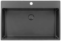 Pure.Sink Exclusivo Gun metal Duża umywalka 75x40 cm Tapwing z otworem na baterię PEX7540T-61