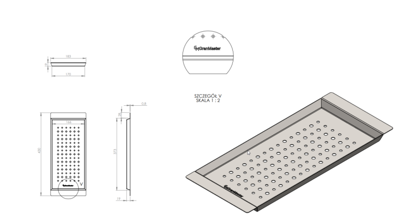Massimo Akcesoria Wkładka czarna matowa 183 x 430 x 19 mm