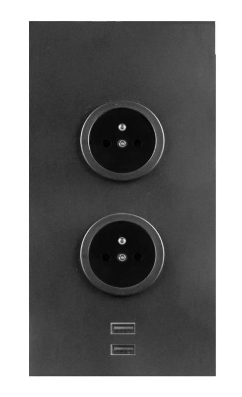 Indux Corner Słup energetyczny z 2 gniazdkami Penaarde i 2 ładowarkami USB Czarny 1208972302