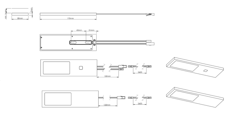 Indux Solin Zestaw oświetlenia kuchennego Multi Tone LED, 3 reflektory punktowe x 3,6 W, czarny 1208972345