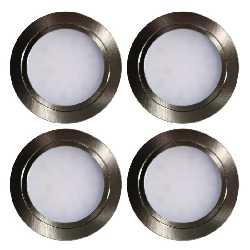 Indux Luma zabudowa kuchni Multi Tone LED Set 4 reflektory punktowe wygląd stali nierdzewnej 1208972402