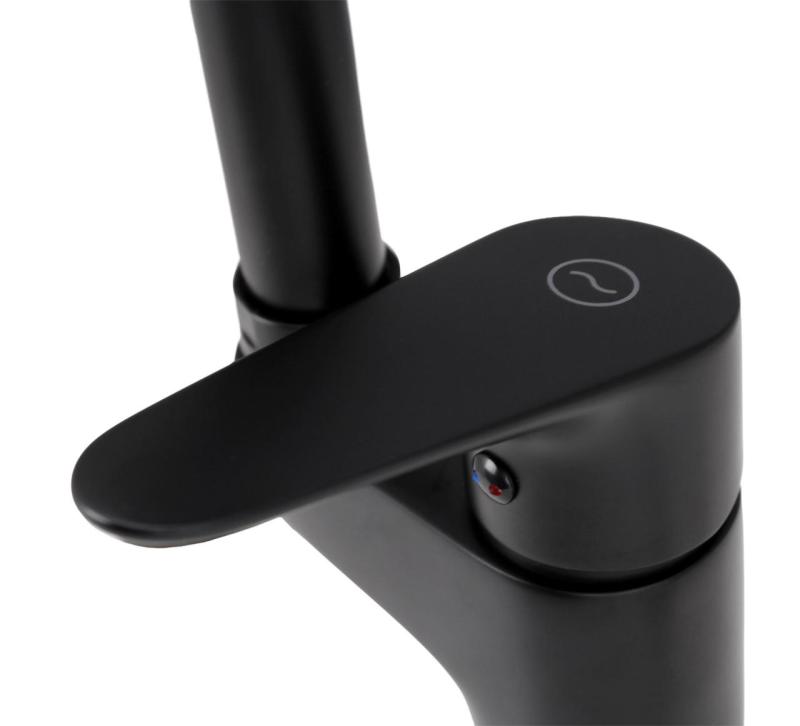 Aquanello Casa Bateria kuchenna czarna z górną rączką BL-1202-CS