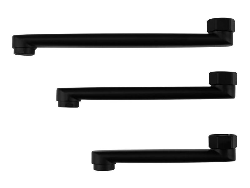 Aquanello Casa Jednouchwytowa bateria kuchenna ścienna czarna z wylewką 15 cm BL-1415-CS