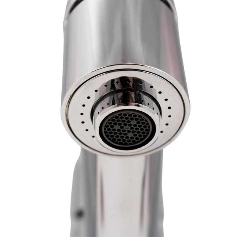 Aquanello Voss Bateria kuchenna chromowana z wyciąganą wylewką i funkcją spryskiwania CR-7200-VS