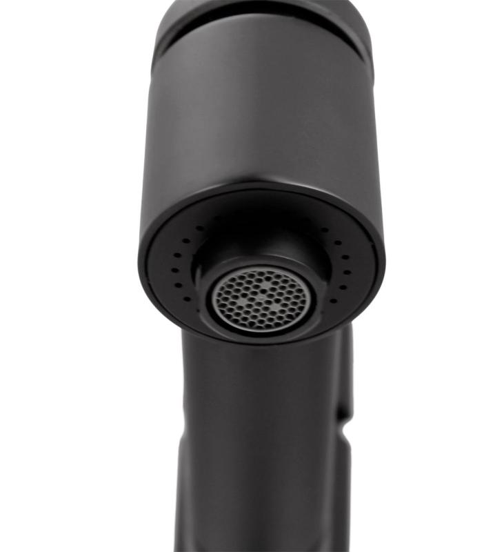 Aquanello Voss Bateria kuchenna czarna z wyciąganą wylewką i funkcją spryskiwania BL-7200-VS