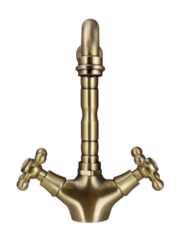 Aquanello Heritage Ascot Klasyczna kuchnia Nostalgiczna bateria kuchenna Brązowa z prostym wylewką BN-4002-HA