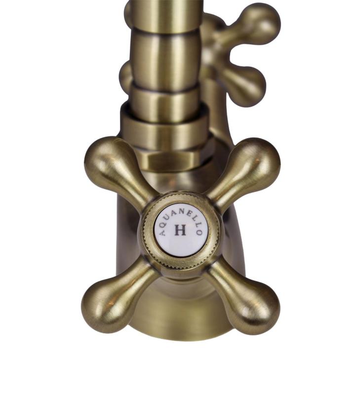 Aquanello Heritage Ascot Klasyczna kuchnia Nostalgiczna bateria kuchenna Brązowa z prostym wylewką BN-4002-HA