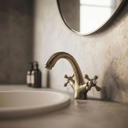 Aquanello Heritage Ascot Klasyczna, nostalgiczna bateria umywalkowa Brąz BN-4101-HA