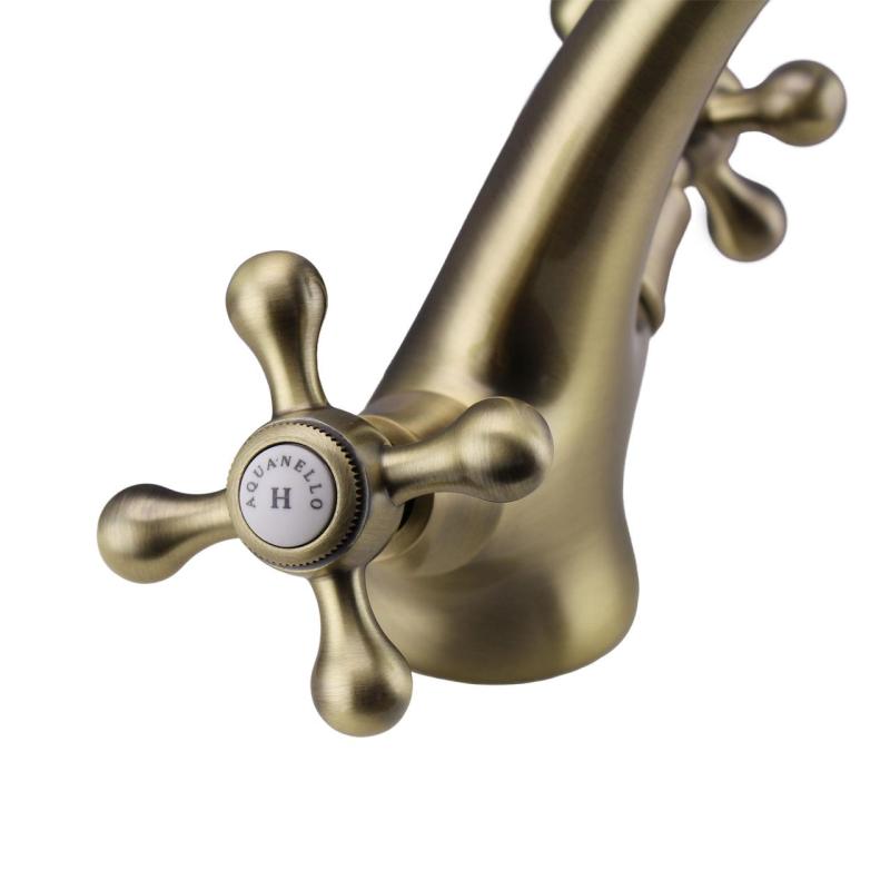 Aquanello Heritage Ascot Klasyczna, nostalgiczna bateria umywalkowa Brąz BN-4101-HA