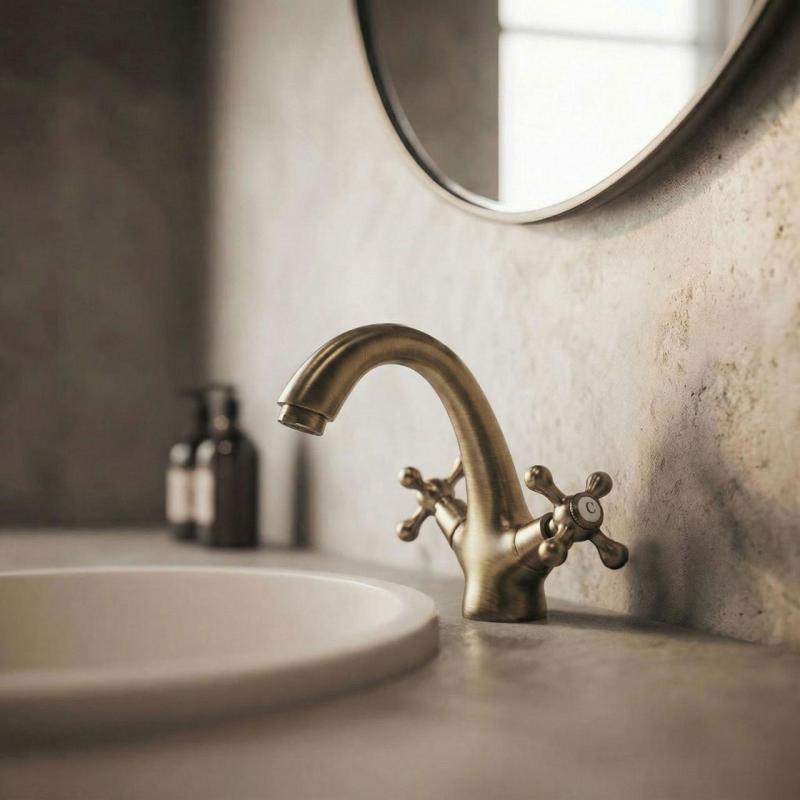 Aquanello Heritage Ascot Klasyczna, nostalgiczna bateria umywalkowa Brąz BN-4101-HA